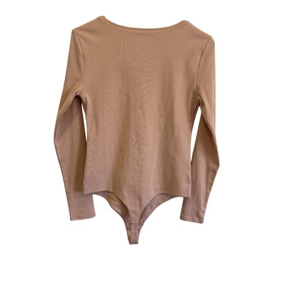 Nuuds Hook & Eye Bodysuit in Pink Ribbon Long Sleeve Size Medium - Picture 5 of 6